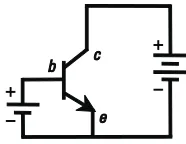 Figure 3.2 Bipolar transistor symbol and bias supplies.