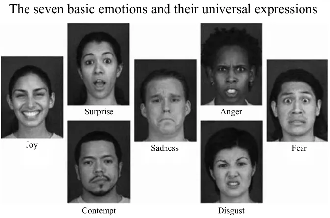 Figure 1.1. Representation of the facial expressions considered to be characteristicof basic emotions