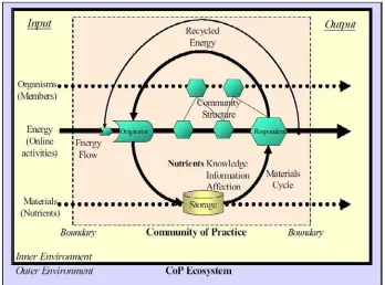 Figure 6.2. An online community of practice model based on an ecological system (from Lin & Lin, 2006)