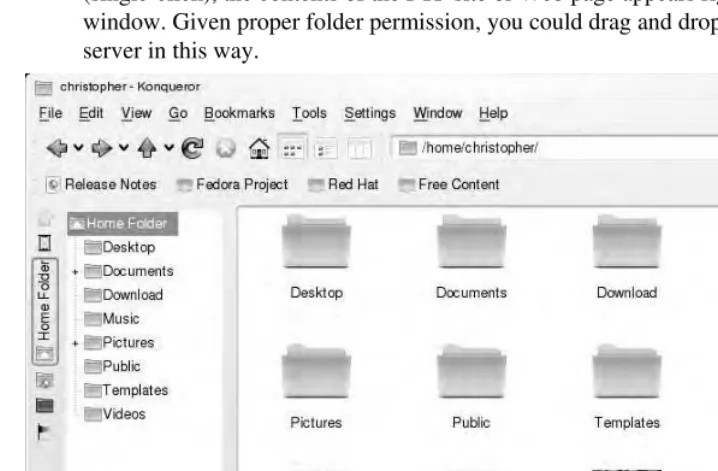 Figure 3-19: Konqueror provides a network-ready tool for managing files. 