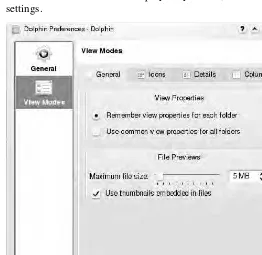 Figure 3-21: Change file manager settings from the Dolphin Preferences window. 
