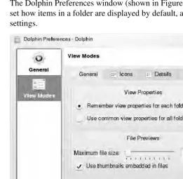 Figure 3-21: Change file manager settings from the Dolphin Preferences window. 
