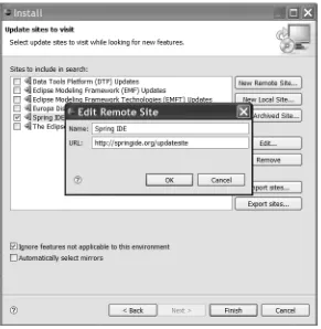 Figure 3-1. Creating a new update site for the Spring IDE