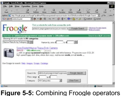 Figure	5-5:	Combining	Froogle	operators	narrows	searches