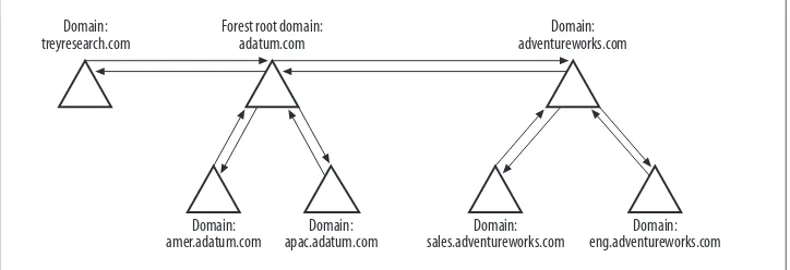 Figure 2-1. Multiple domain trees in a forest