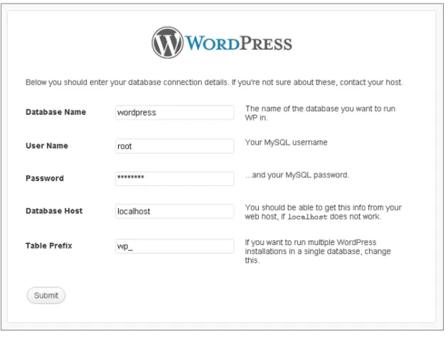 tabel Wordpress berawalan dengan wp_.  
