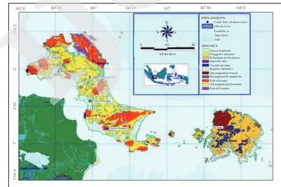 Figure 2. The geology map of Bangka Belitung (IAEA, 2011).