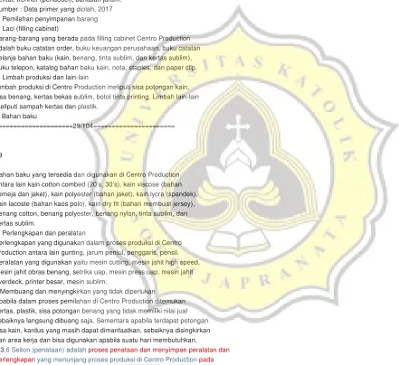 Tabel 2.4 Perlengkapan dan Peralatan di Rumah Produksi 2 Centro 
