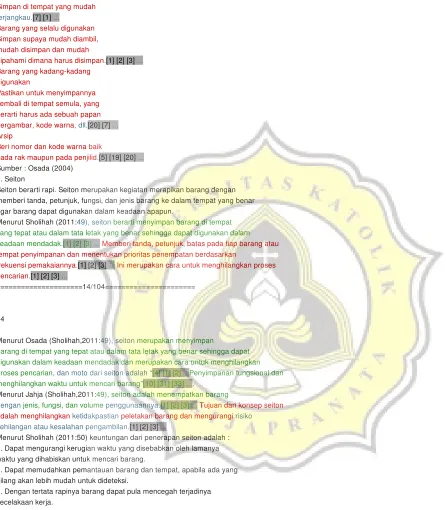 Tabel 2.2 Menyimpan Barang yang Diperlukan 