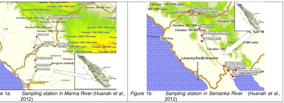 Figure 1b.       Sampling station in Semanka River    (Husnah et al., 