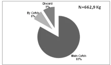 Gambar 3. Percentage  main catch, bycatch, dan