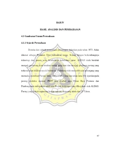 BAB IV HASIL ANALISIS DAN PEMBAHASAN 4.1 Gambaran Umum Perusahaan 4.1.1 ...