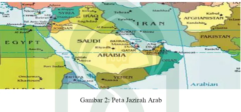Gambar 2: Peta Jazirah Arab 