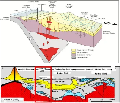 Gambar 2.8 Diagram skematik  unsur-unsur tektonik Jawa Timur (Husein, 2015) Sumber : Husein, 2016 