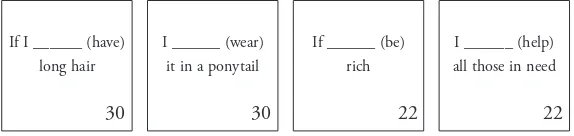 Figure 1. Numbered cards join to create sentences using the second conditional 