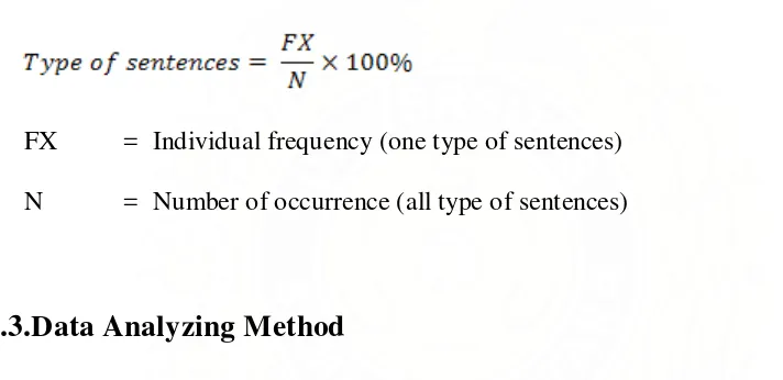 table and followed by sentences which have less frequency by calculating the data in 