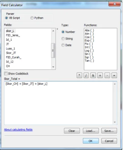 Gambar 1.28 field calculator (penjumlahan)