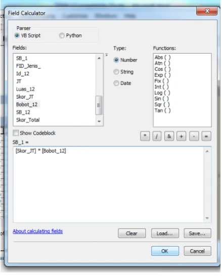Gambar 1.30 field calculator skor_bobot