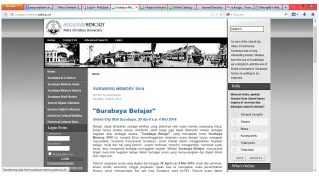Gambar 5 : Tampilan Web Surabaya Memory 