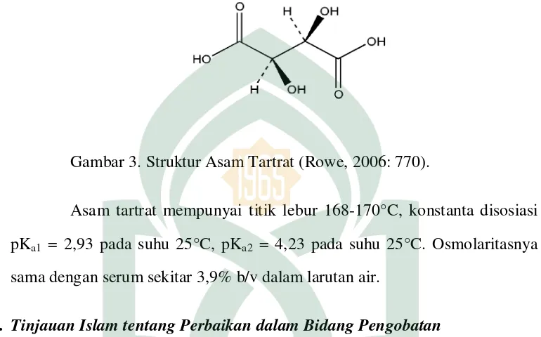 Gambar 3. Struktur Asam Tartrat (Rowe, 2006: 770). 