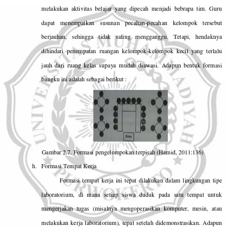 Gambar 2.7. Formasi pengelompokan terpisah (Hamid, 2011:136) 