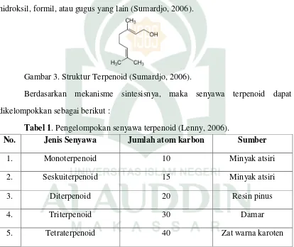 Gambar 3. Struktur Terpenoid (Sumardjo, 2006). 