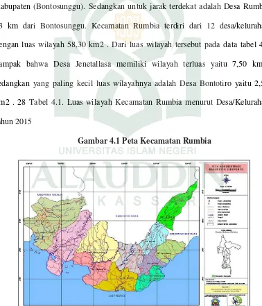 Gambar 4.1 Peta Kecamatan Rumbia 