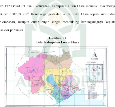 Gambar 1.1 Peta Kabupaten Luwu Utara 