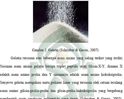 Gambar 3. Struktur Gelatin (Tazwir et al, 2007) 