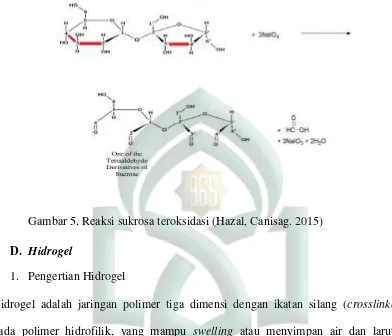 Gambar 5. Reaksi sukrosa teroksidasi (Hazal, Canisag. 2015) 
