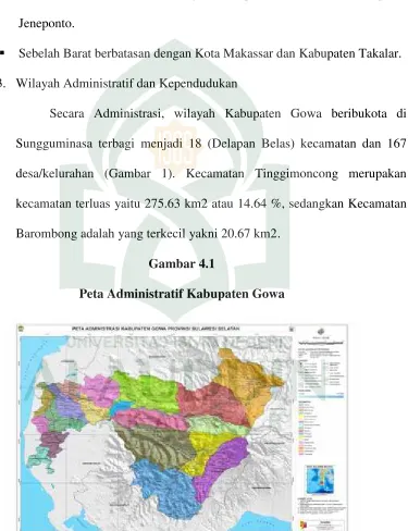 Gambar 4.1Peta Administratif Kabupaten Gowa
