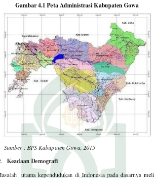 Gambar 4.1 Peta Administrasi Kabupaten Gowa