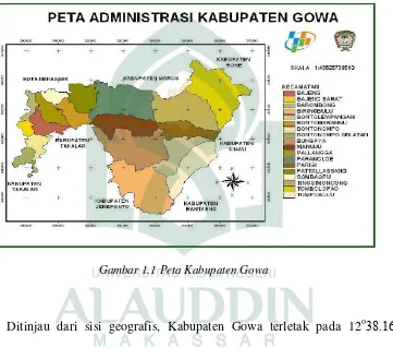 Gambar 1.1 Peta Kabupaten Gowa 