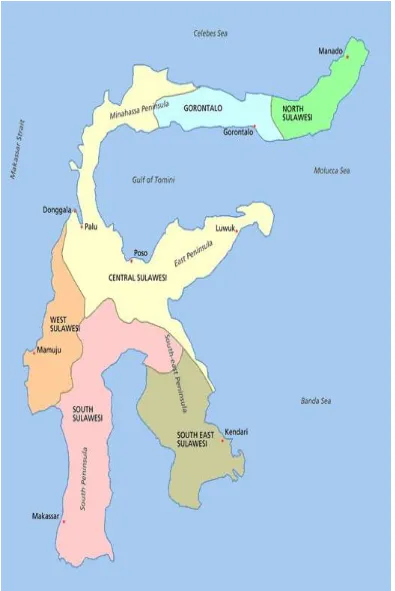 Gambar peta Pulau Sulawesi 