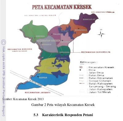 Gambar 2 Peta wilayah Kecamatan Kresek 
