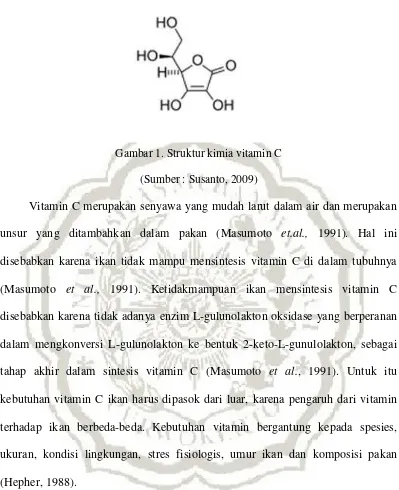 Gambar 1. Struktur kimia vitamin C 