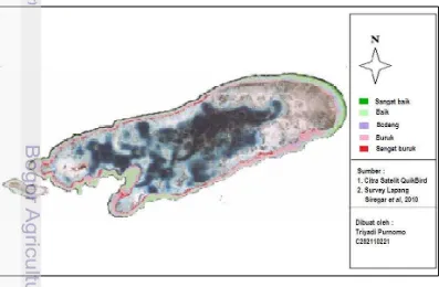 Gambar 3.2 Peta Kondisi Terumbu Karang Pulau Semak Daun 