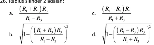 gambar di samping. Radius silinder 1 adalah 