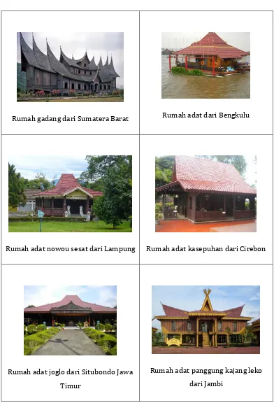 Gambar 3.2: Aneka ragam bentuk rumah adat Indonesia 