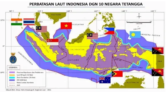 Gambar 3.3. Batas Wilayah Perairan Indonesia (Sumber:www.materiips.com) 