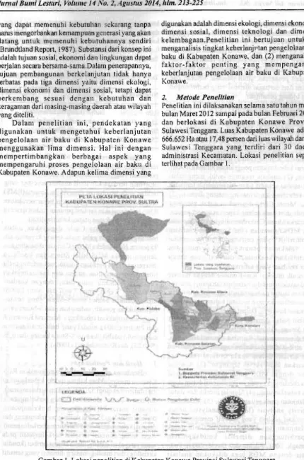 Gambar I. Lokasi penelilian di Kabuparen Konawe Provinsi Sulawesi Tenggara 