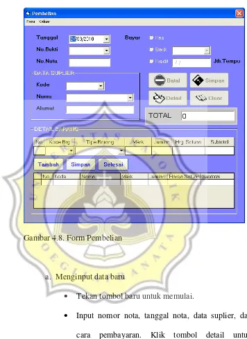 Gambar 4.8. Form Pembelian 