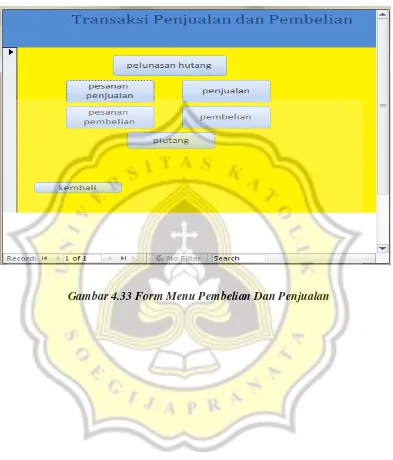 Gambar 4.33 Form Menu Pembelian Dan Penjualan 