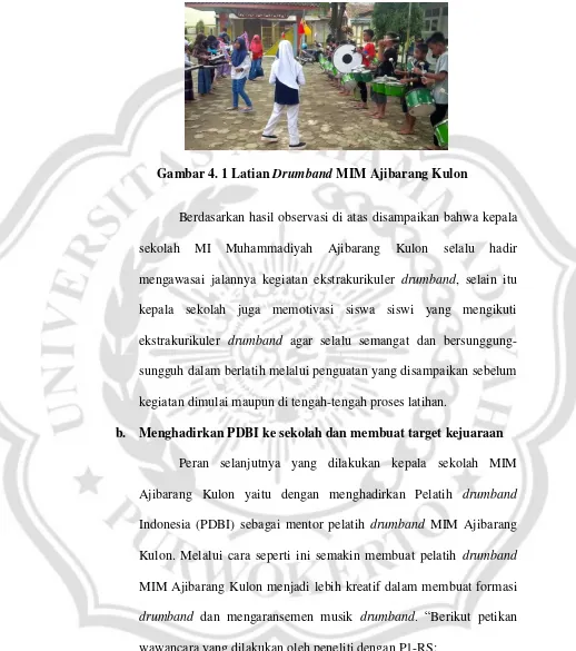 Gambar 4. 1 Latian Drumband MIM Ajibarang Kulon 