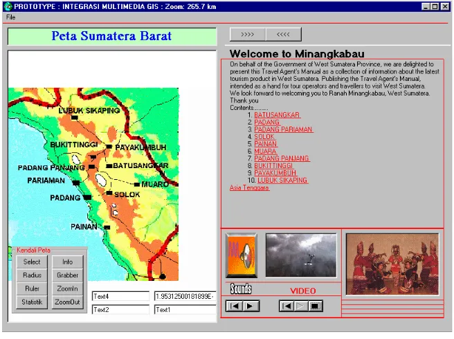 Gambar 1 : Pengintegrasian Multimedia dan Sistem Informasi Geografi