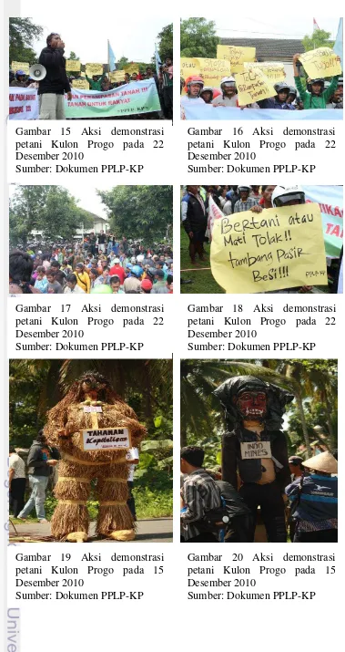 Gambar 20 Aksi demonstrasi petani Kulon Progo pada 15 Desember 2010 Sumber: Dokumen PPLP-KP 