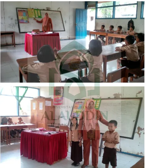 Gambar aktifitas proses pembelajaran dengan menggunakan media poster di SD. Inpres Bilonga Kecamatan Bontonompo Kabupaten Gowa 