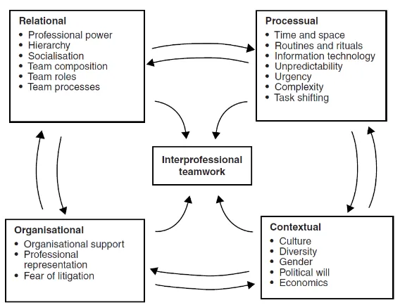 Figure 1.  Factors in interprofessional teamwork (Reeves et al., 2010)  