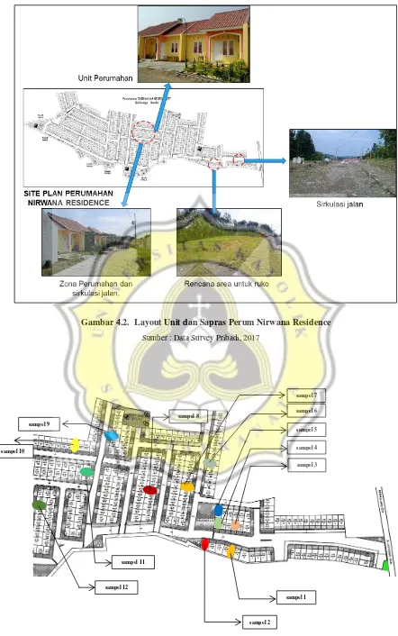 Gambar 4.2.  Layout Unit dan Sapras Perum Nirwana Residence  