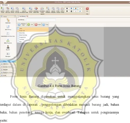 Gambar 4.4 Form Jenis Barang 